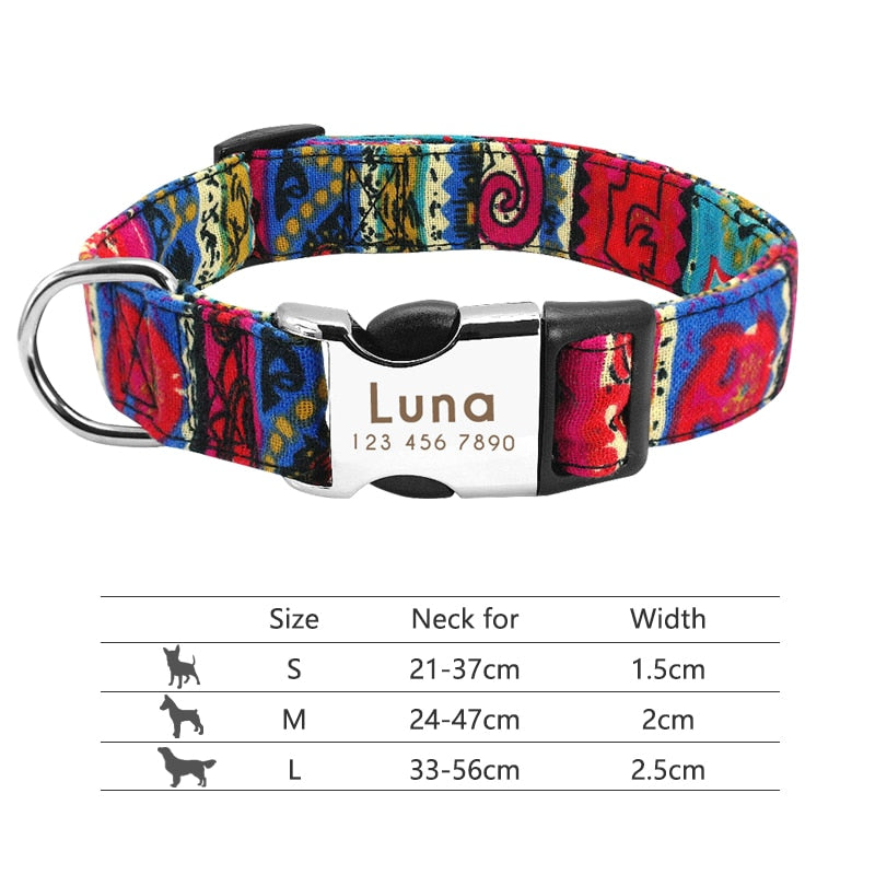 Dog Collar with Engraved ID Tag - ForDoggyNeeds