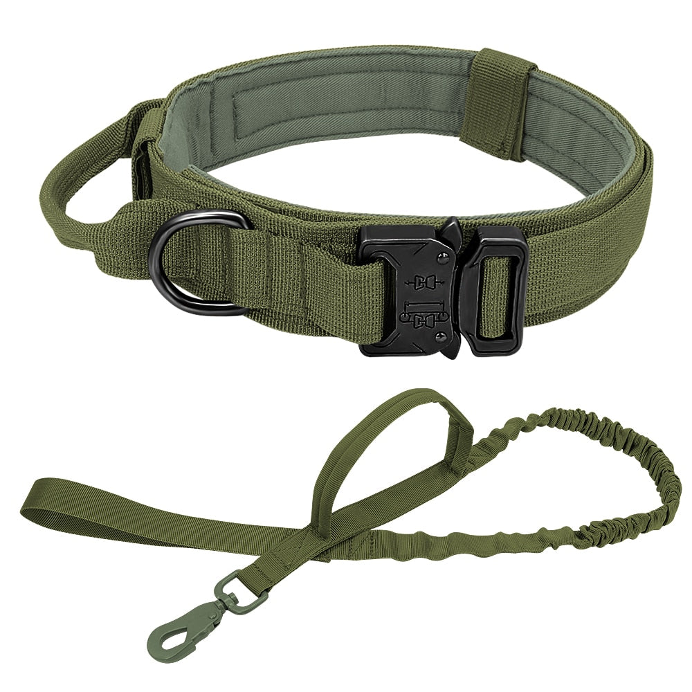 Dog Military Tactical Collar with Leash - ForDoggyNeeds