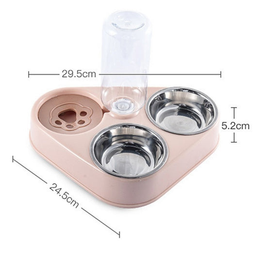 Automatic Stainless Steel Food Bowl with Water Dispenser - ForDoggyNeeds