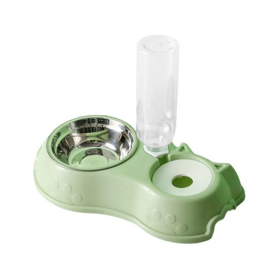 Automatic Stainless Steel Food Bowl with Water Dispenser - ForDoggyNeeds