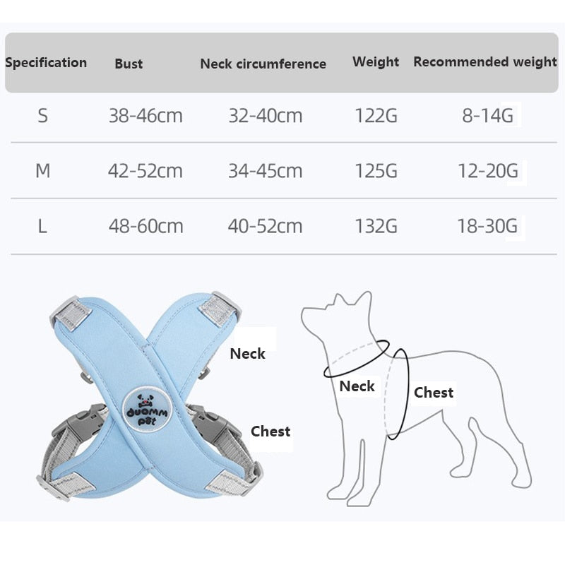 X Shaped Dog Harness With Leash - ForDoggyNeeds