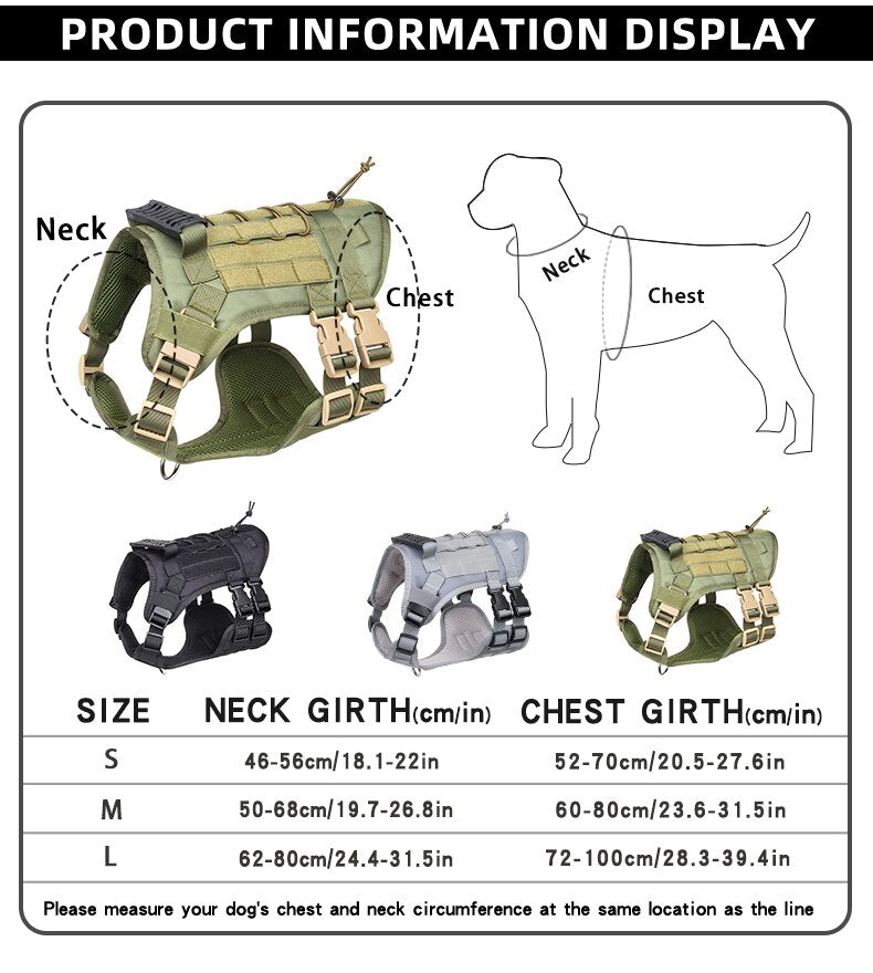 No Pull Military Dog Harness For Labrador Golden Retriever - ForDoggyNeeds