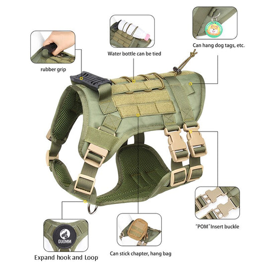 No Pull Military Dog Harness For Labrador Golden Retriever - ForDoggyNeeds