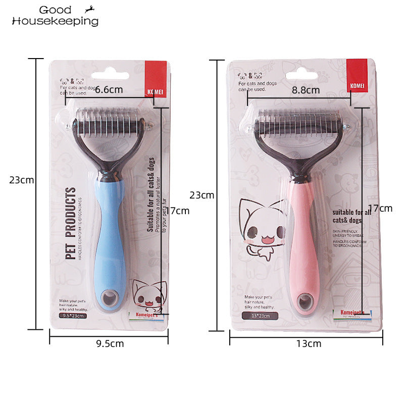 Pet Grooming Brush, Double-Sided Shedding Comb - ForDoggyNeeds