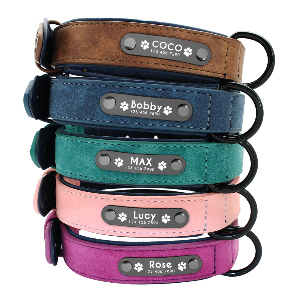 Personalized Leather Dog Collar - ForDoggyNeeds