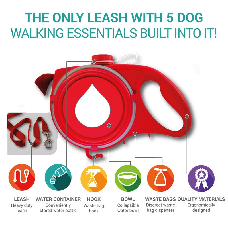 MyDoggyNeeds™ 5-IN-1 Dog Leash - ForDoggyNeeds