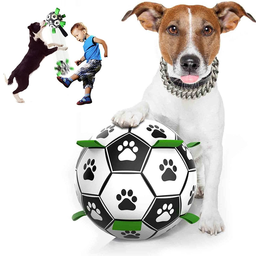 Dog Soccer Ball with Grab Tabs - ForDoggyNeeds